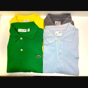 Lot Of 4- Lacoste Polo Short Sleeve Shirts Men's Size 5 Large. Barely Worn